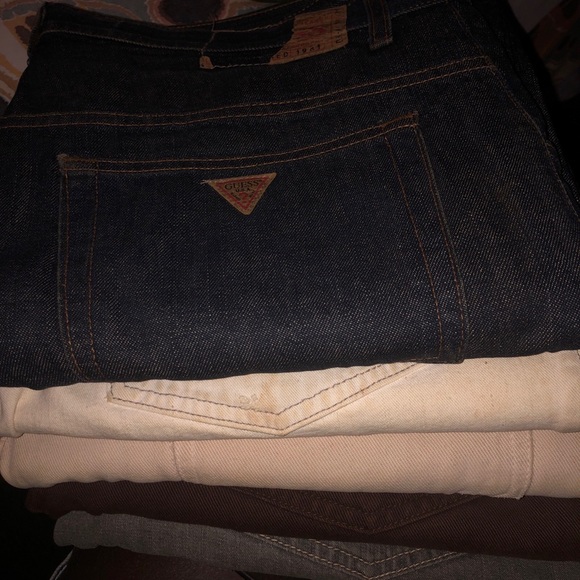GUESS VINTAGE JEANS 6 PAIRS OF AUTHENTIC WEAR DIFFERENT COLORS - Picture 5 of 7
